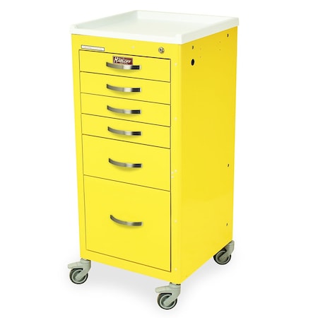 M-Series Carts MSeries Tall Infection Control Mini Cart, Six Drawers, Key Lock Mini Line M3DS1830K16